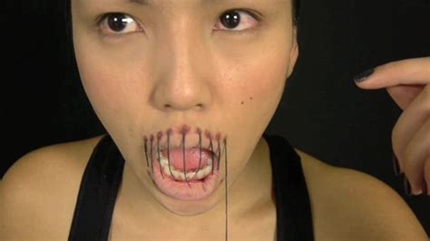 Makeup artist Promise Phan creates scary Halloween sewn-up mouth in ...