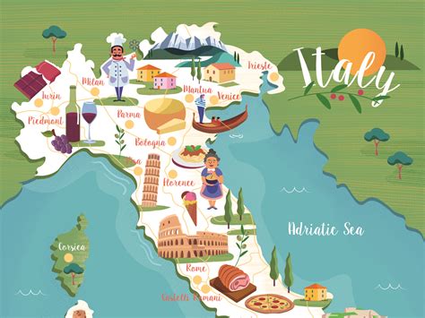 Food and Travel Magazine Italy map by Jasmijn Solange Evans on Dribbble