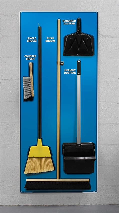 NMC SBK101AL 5S Janitorial Shadow Board, Blue/Black, 68"X30", Heavy ...