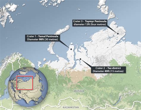 Siberian craters created by SINKHOLES that erupted outwards, scientist ...