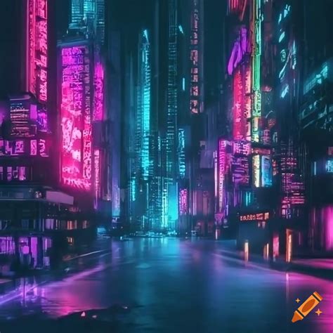 Cyberpunk neon cityscape