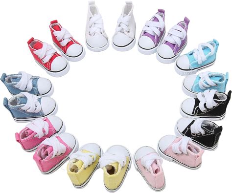 Amazon.com: 9 Pairs Miniature Canvas Sneakers 1/3 Doll Shoes Fit Mini ...