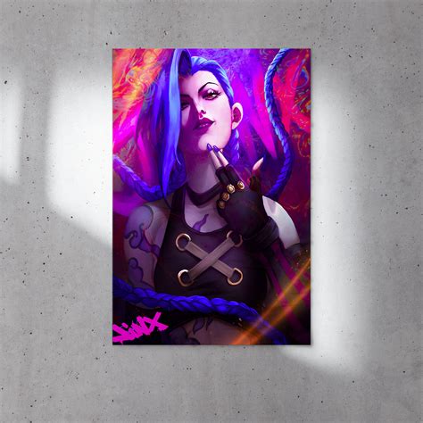 Jinx Poster Jinx Wall Art Jinx Print Arcane Poster Arcane Art Arcane Vi Poster Vi Print Vi Wall ...