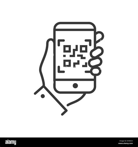 QR code scanner - line design single isolated icon Stock Vector Art & Illustration, Vector Image ...