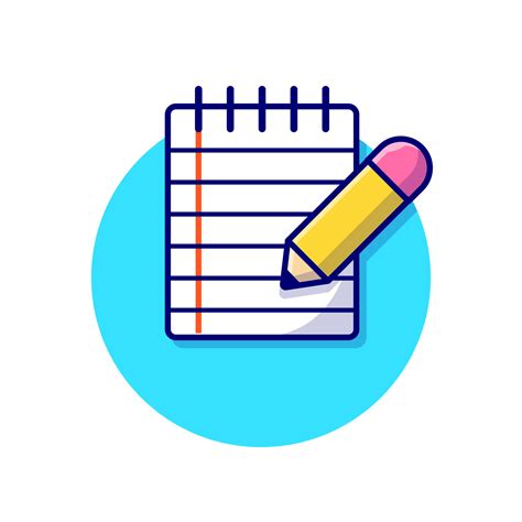 Pencil And Notes Cartoon Vector Icon Illustration. Education Object ...