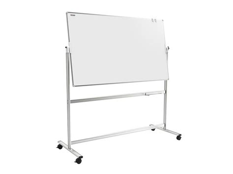 Mobile pivoting double sided whiteboard dry erase magnetic surface aluminium frame & stand ...