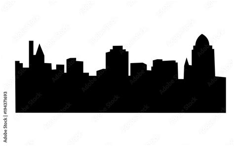 cincinnati skyline silhouette on white background Stock Vector | Adobe Stock