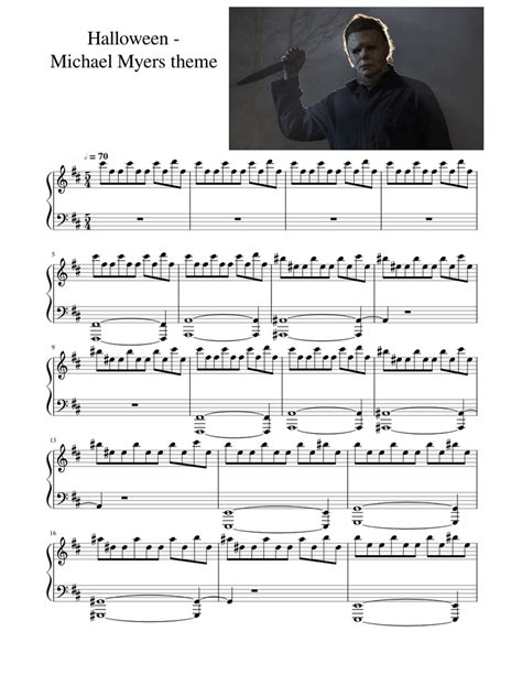 Halloween - Michael Myers theme Sheet music for Piano (Solo) | Musescore.com