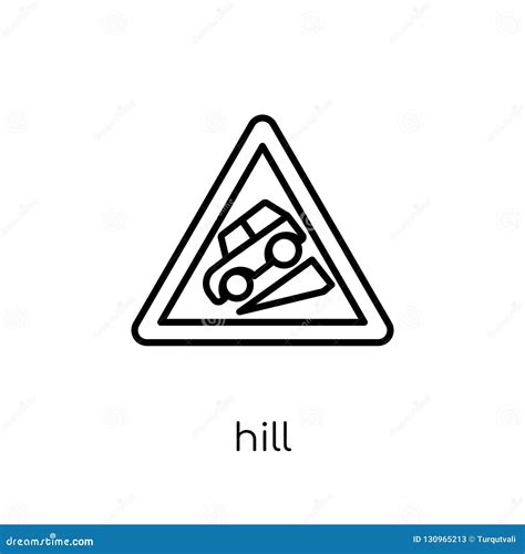 Hill Sign Icon. Trendy Modern Flat Linear Vector Hill Sign Icon Stock ...