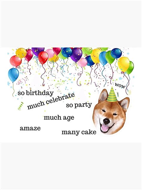 "Shiba Inu Doge meme birthday card Dog birthday card Internet meme ...