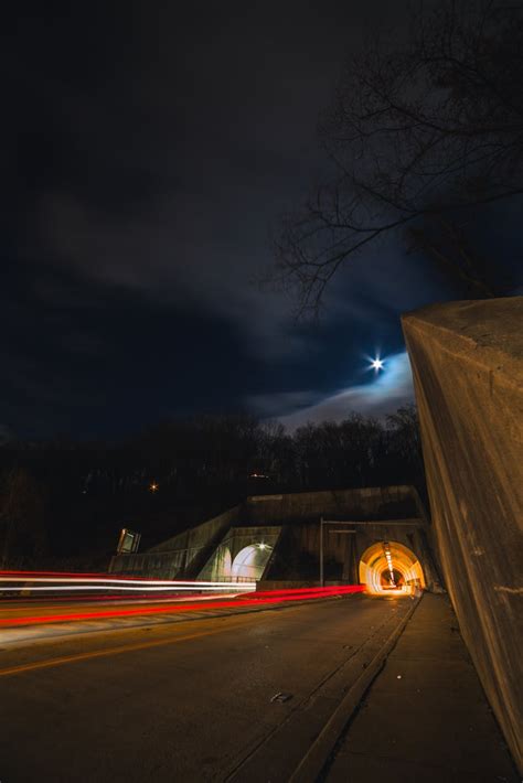 Time-Lapse Photography of Road Tunnel at Night · Free Stock Photo