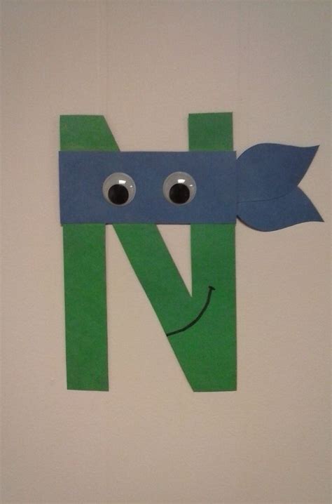 Preschool letter N // N is for Ninja Turtle | Preschool letter crafts, Letter n crafts, Letter a ...