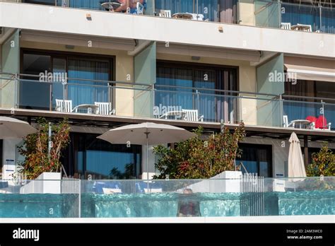 Benidorm, Alicante Province, Spain, Hotel Cimbel, external view showing ...