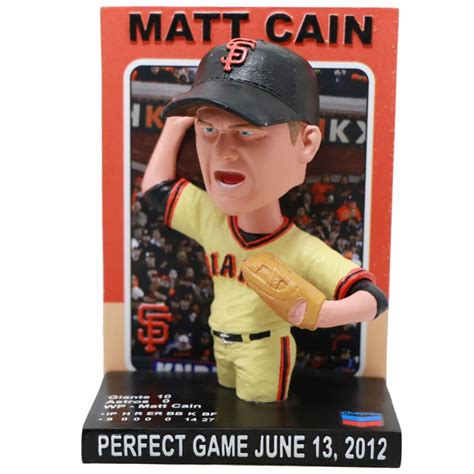 June 12, 2022 San Francisco Giants - Matt Cain Perfect Game BobbleCard ...