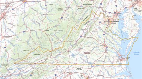 Map Of Tennessee Virginia And West Virginia