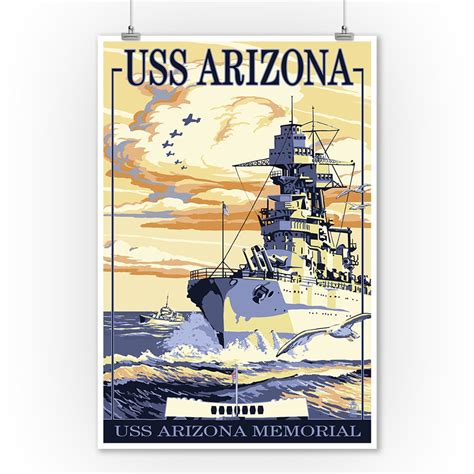 Metal Art USS Arizona Battleship Sunset Scene Aluminum Wall - Etsy