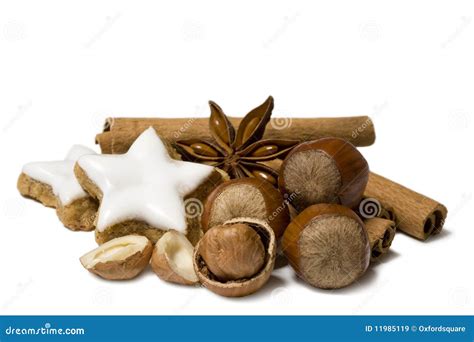 Christmas nuts decoration stock image. Image of hazelnut - 11985119