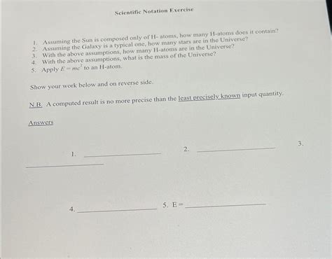 Solved Scientific Notation ExerciseAssuming the Sun is | Chegg.com