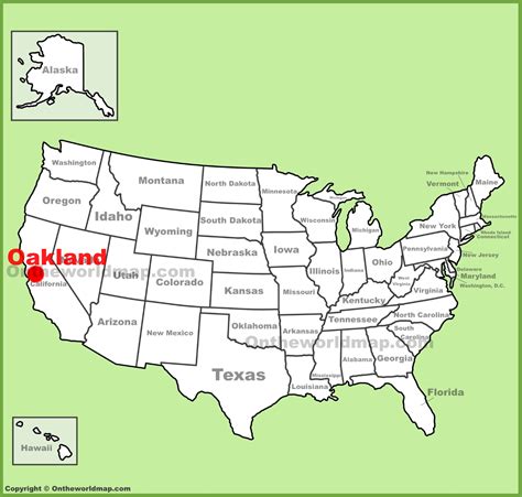 Oakland location on the U.S. Map