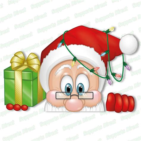 Peeking Santa & Rudolph Static Window Clings 28 Snowflakes Stickers ...