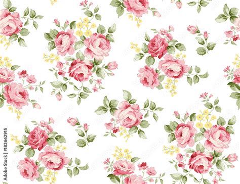 Beautiful rose flower pattern , little floral bouquet vintage for fashion Stock Illustration ...