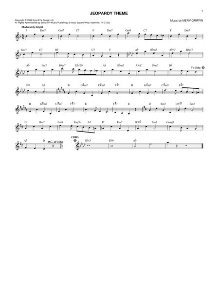 Jeopardy Theme - Guitar - Digital Sheet Music | Sheet Music Plus