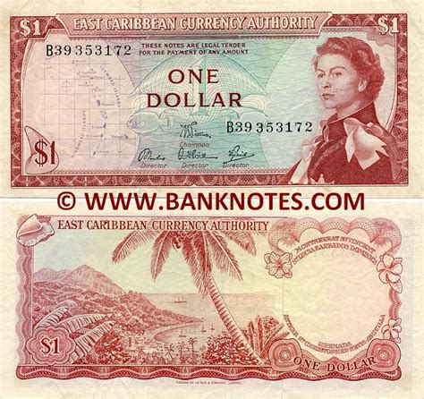 East Caribbean States 1 Dollar 1965 - Caribbean American Currency Banknotes, Eastern Caribbean ...