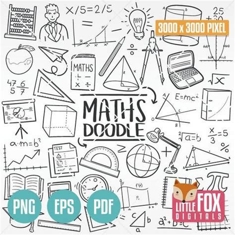 MATHEMATICS doodle vector icons. Maths Subject School Learn | Etsy | ドゥードゥルアート, 手のスケッチ, 落書きアート