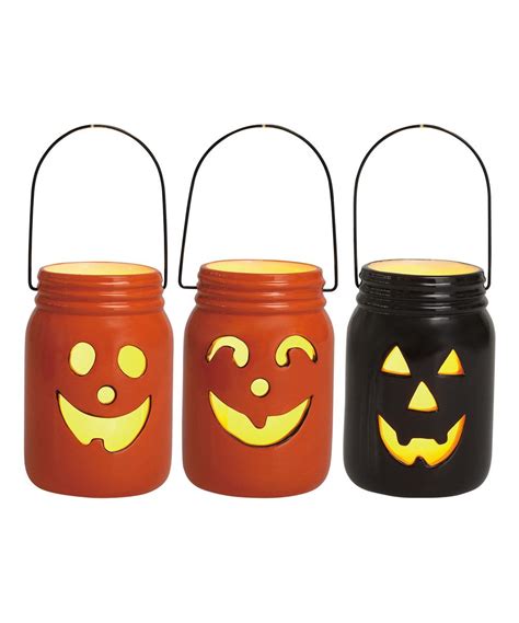 Look at this Halloween Mason Jar Lantern - Set of Three on #zulily ...