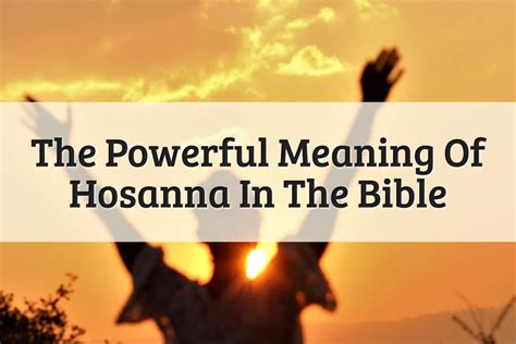 Hosanna Meaning In Bible: God Will Always Answer (2023)