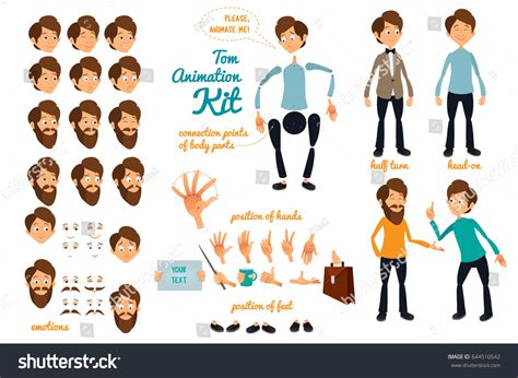 Vector Character Set Animation: vector de stock (libre de regalías ...