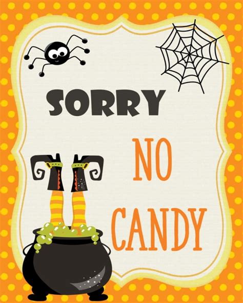 FREE No Trick or Treaters Sign | FREE No Candy Sign