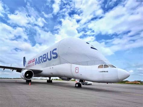 Whale-shaped Airbus Beluga lands at Hyderabad airport