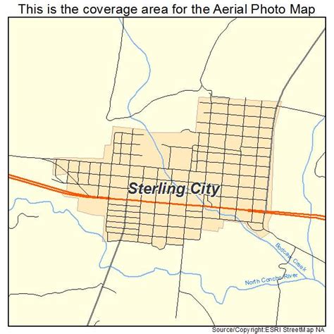 Aerial Photography Map of Sterling City, TX Texas