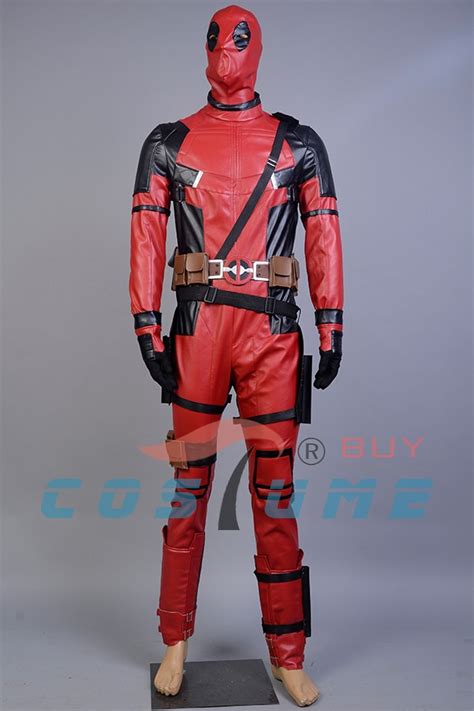 Deadpool costume Hot 2016 Movie superhero Red Leather Jumpsuit Deadpool ...