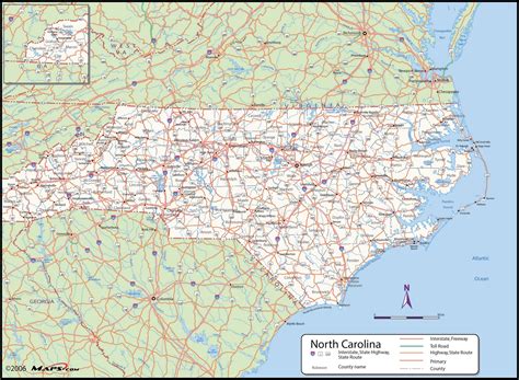 Printable North Carolina County Map