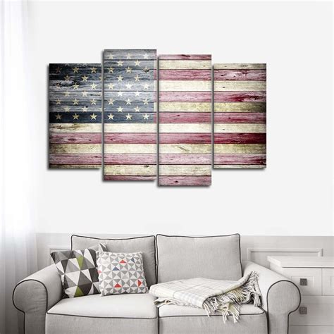 Rustic American Flag Wall Art in 2021 | American flag wall art, Wall canvas, Rustic american flag