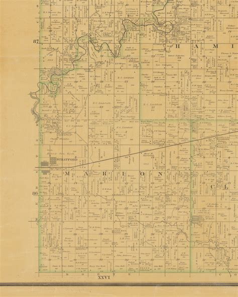 Marion, Iowa 1883 Old Town Map Custom Print - Hamilton Co. - OLD MAPS