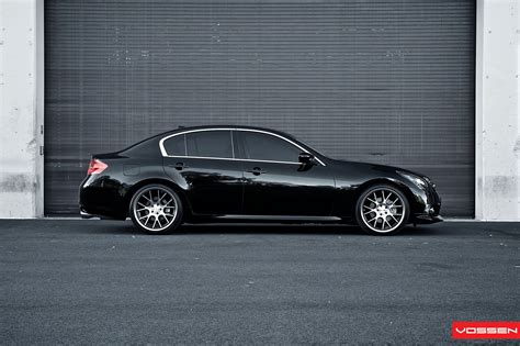 Black Custom Touches and Vossen Rims With Machined Finish | G37 sedan, Infiniti g37, Sedan