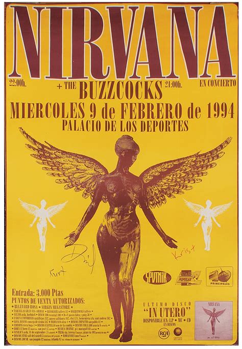 Nirvana - Palacio De Los Deprotes 1994 - A4 Music Mini Print | Cartaz de show, Cartazes de shows ...