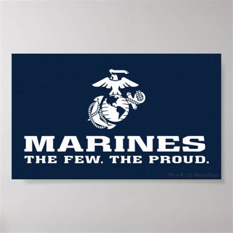 USMC The Few The Proud Logo Stacked - White Poster | Zazzle