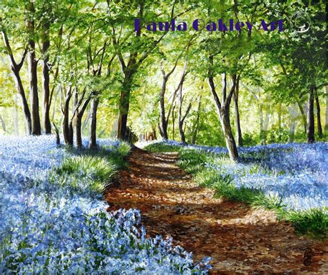 ORIGINAL ART by Paula Oakley: Painting the bluebells