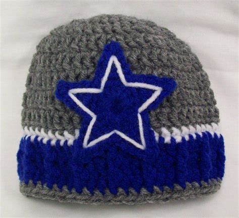 Crocheted Dallas Cowboys hat | Cowboy crochet, Crochet hat pattern ...