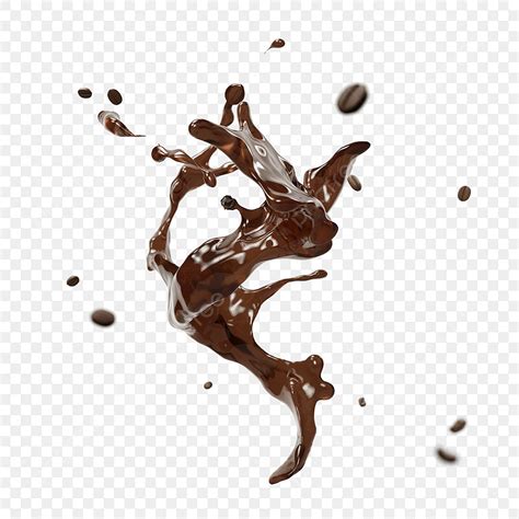 Liquid Splash 3d Vector, Coffee Liquid Splash 3d Element, Coffee, Coffee Beans, Brown PNG Image ...