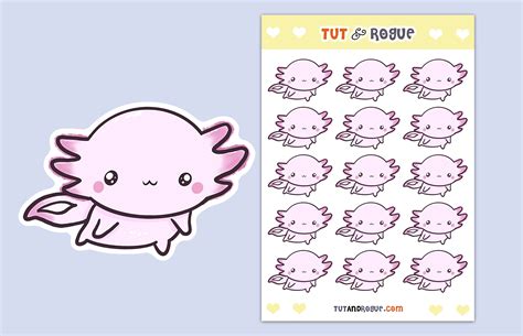 Axolotl Sticker Sheet Kawaii stickers Cute Stickers Planner | Etsy