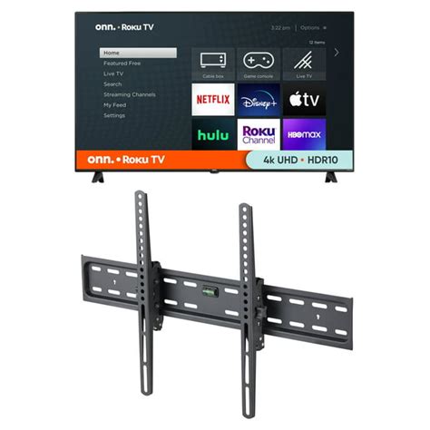 Onn 70" 4k Roku 4K with a onn. Tilting TV Wall Mount for 50" to 86" TV ...