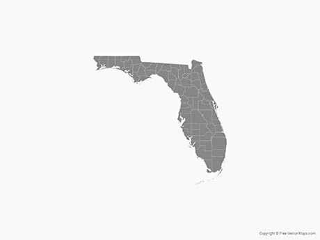 Florida County Map Vector