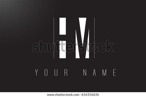 Hm Letter Logo Black White Letters Stock Vector (Royalty Free) 656356636