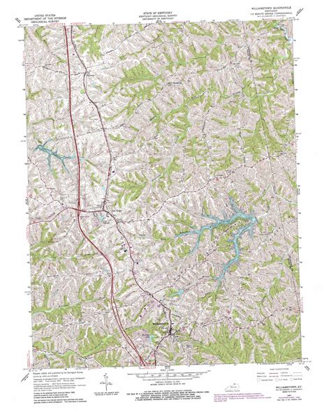 Williamstown topographic map, KY - USGS Topo Quad 38084f5