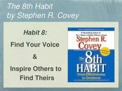 PPT - The 8th Habit by Stephen R. Covey PowerPoint Presentation, free download - ID:6990480